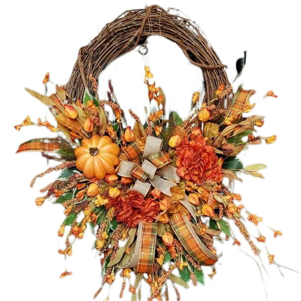 Grapevine Pumpkin Door Hanger Fall Grapevine Wreath,